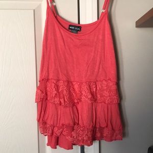 Flower lace tank top
